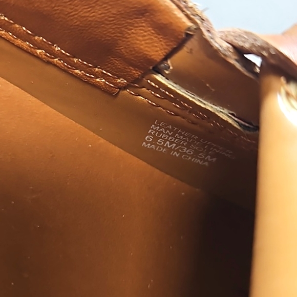 Tory burch red tan patent leather rain snow ankle boots women's 6.5 - Picture 8 of 10